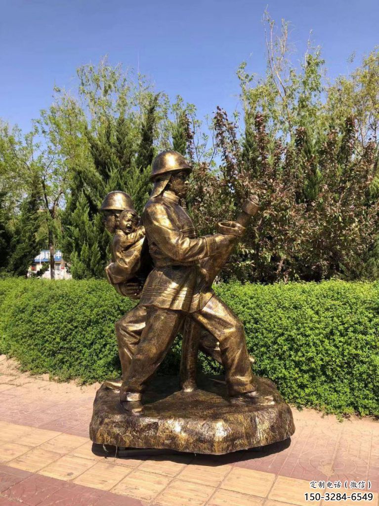 公園消防員雕塑 酒店門口雕塑 仿真擺件
