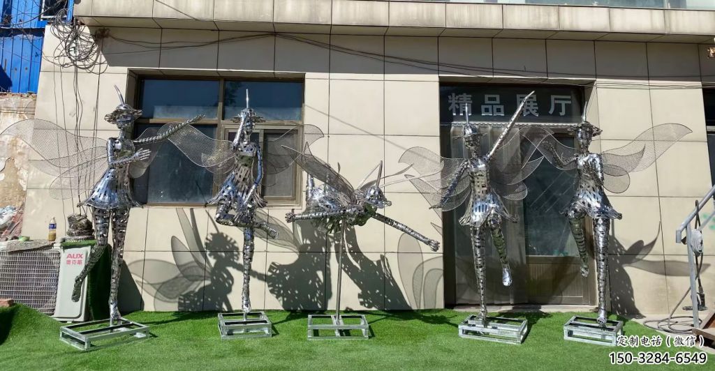 燈光小精靈雕塑 鏤空卡通雕塑 商業(yè)街動漫雕塑