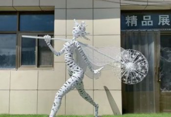 花仙子精靈雕塑，鏤空工藝制作，抽象卡通雕塑 (9)