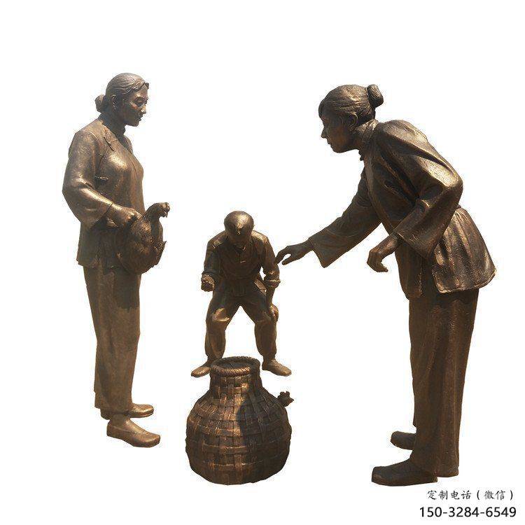 商業街老人雕塑 烤漆擺件 彩繪古代雕塑