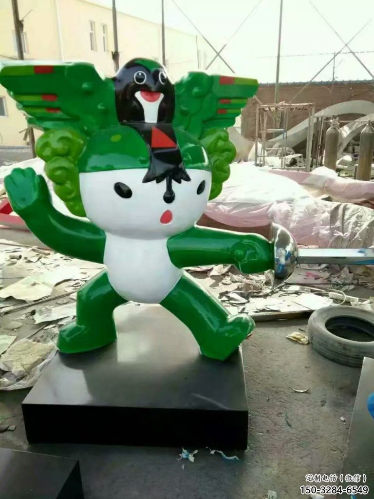 街道福娃雕塑 現代景觀體育雕塑 彩繪奧運雕塑