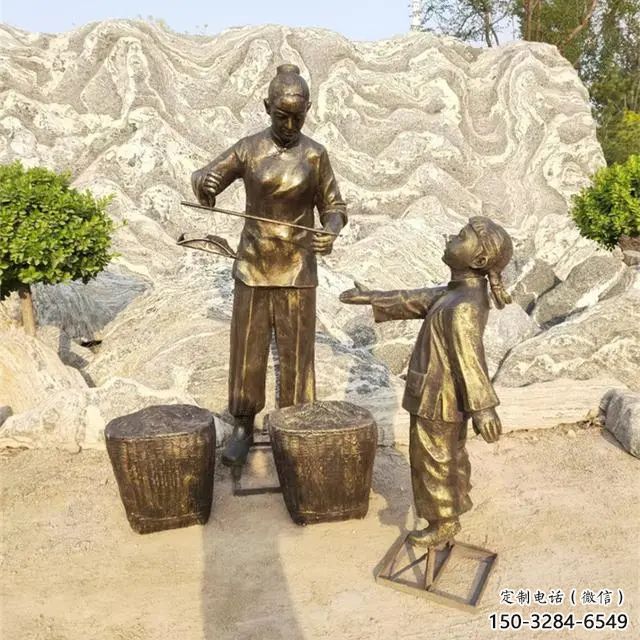 大型貨郎雕塑 步行街民俗雕塑 小販擺件