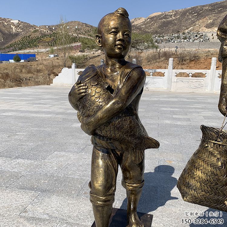 別墅區爆米花雕塑 大型別墅區民俗雕塑 青銅小吃雕塑