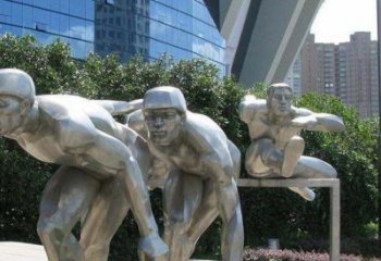 庭院跨欄雕塑 公園草地體育雕塑 鍛造運動員雕塑