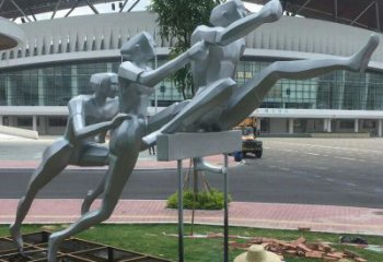 園林跨欄雕塑 大型景觀體育雕塑 中式運動員雕塑