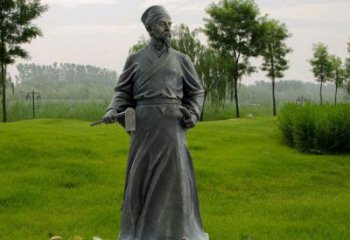 大型李時珍雕塑 歐式步行街人物雕塑 彩繪名醫(yī)雕塑