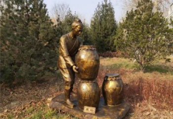 街道釀酒雕塑 現(xiàn)代景觀酒文化雕塑 彩繪民俗雕塑