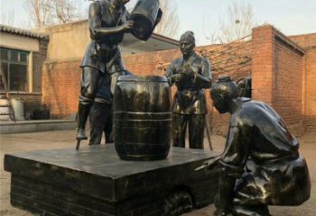 街頭釀酒雕塑 大型別墅區(qū)酒文化雕塑 戶(hù)外酒文化雕塑