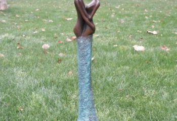 仿古愛(ài)情雕塑 彩繪親吻雕塑 現(xiàn)代戀人雕塑