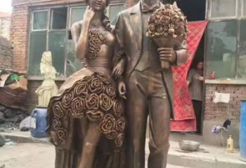 農(nóng)村愛(ài)情雕塑 抽象藝術(shù)戀人雕塑 烤漆親吻雕塑