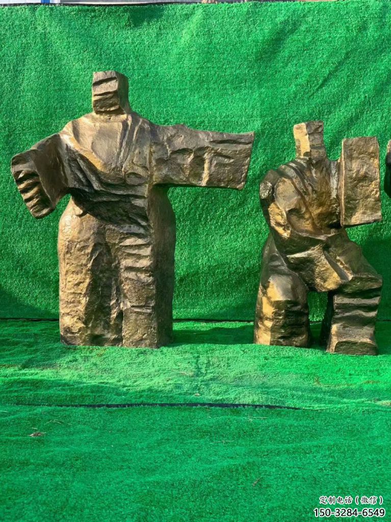 廣場武術雕塑 抽象功夫雕塑 烤漆練拳雕塑