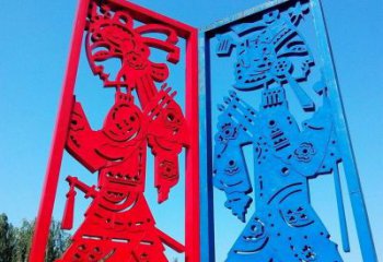 步行街皮影雕塑 游樂場雕塑 鑄造傳統雕塑