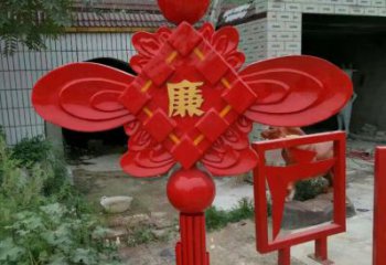 城市中國結雕塑廠家，烤漆工藝制作，民俗文化標識
