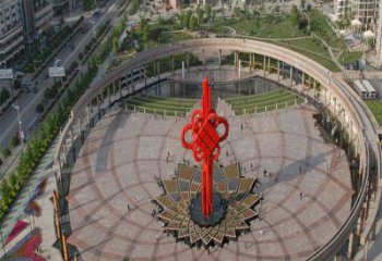 大型中國結雕塑 歐式步行街雕塑 彩繪文化雕塑