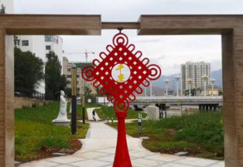 廣場中國結雕塑 抽象景觀雕塑 烤漆文化雕塑