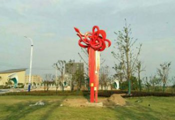 景觀中國(guó)結(jié)雕塑 烤漆大型雕塑 酒店文化雕塑