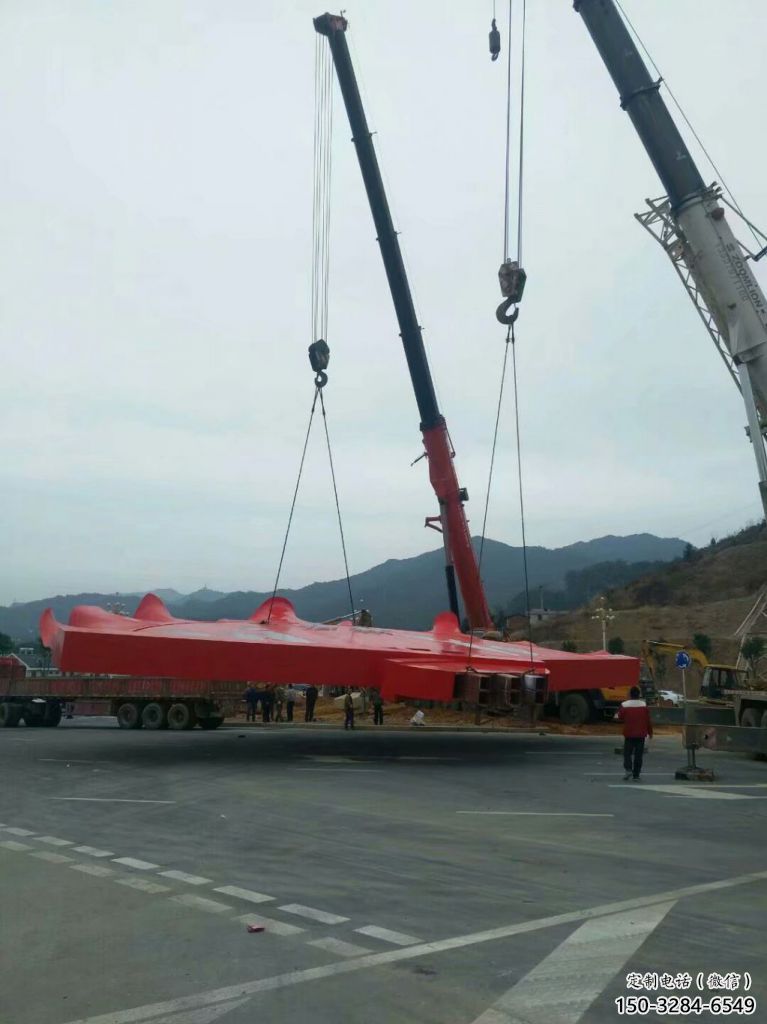 戶外扇子雕塑 噴漆景觀雕塑 燈光扇形雕塑