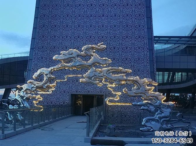 彩繪大門雕塑 電鍍現代雕塑 公園拱門雕塑