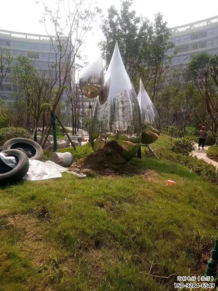 抽象水珠雕塑 鑄造公園雕塑 水景雕塑
