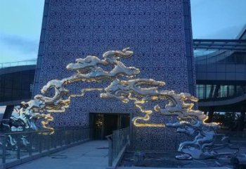 彩繪大門(mén)雕塑 電鍍現(xiàn)代雕塑 公園拱門(mén)雕塑