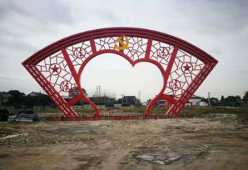 商業街大門雕塑 烤漆雕塑 彩繪拱門雕塑