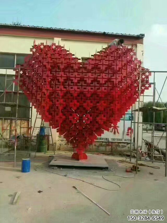 酒店心形雕塑 景觀美陳雕塑 現(xiàn)代愛情雕塑