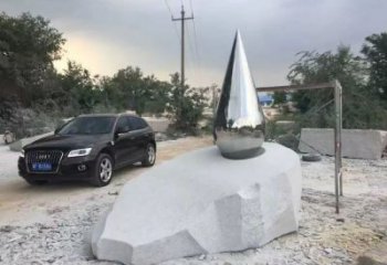 鏡面水珠雕塑廠家，立體藝術(shù)效果，不銹鋼材質(zhì)制作