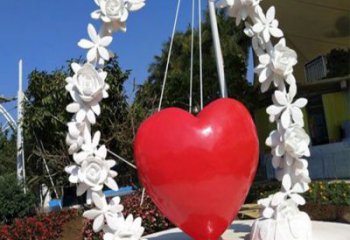 大型心形雕塑 歐式步行街雕塑 彩繪愛情雕塑