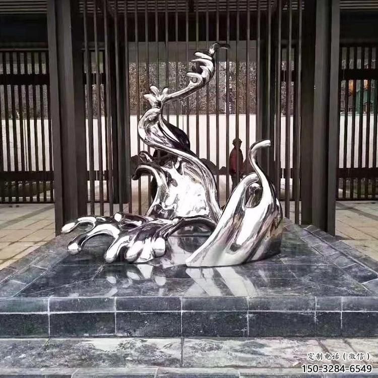 浪花雕塑 抽象藝術波浪雕塑 烤漆波浪雕塑