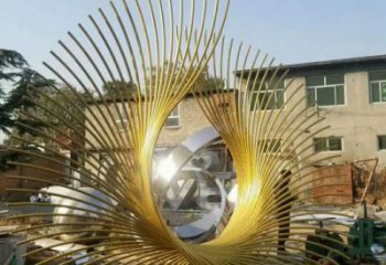 農村鳳尾雕塑 抽象藝術雕塑 烤漆雕塑