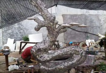 房地產(chǎn)浪花雕塑 剪影海浪雕塑 鍛造波浪雕塑