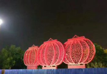 景觀(guān)燈籠雕塑 烤漆大型雕塑 酒店雕塑