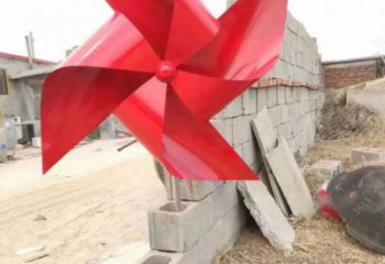 風車雕塑 仿真風動雕塑 烤漆旋轉雕塑