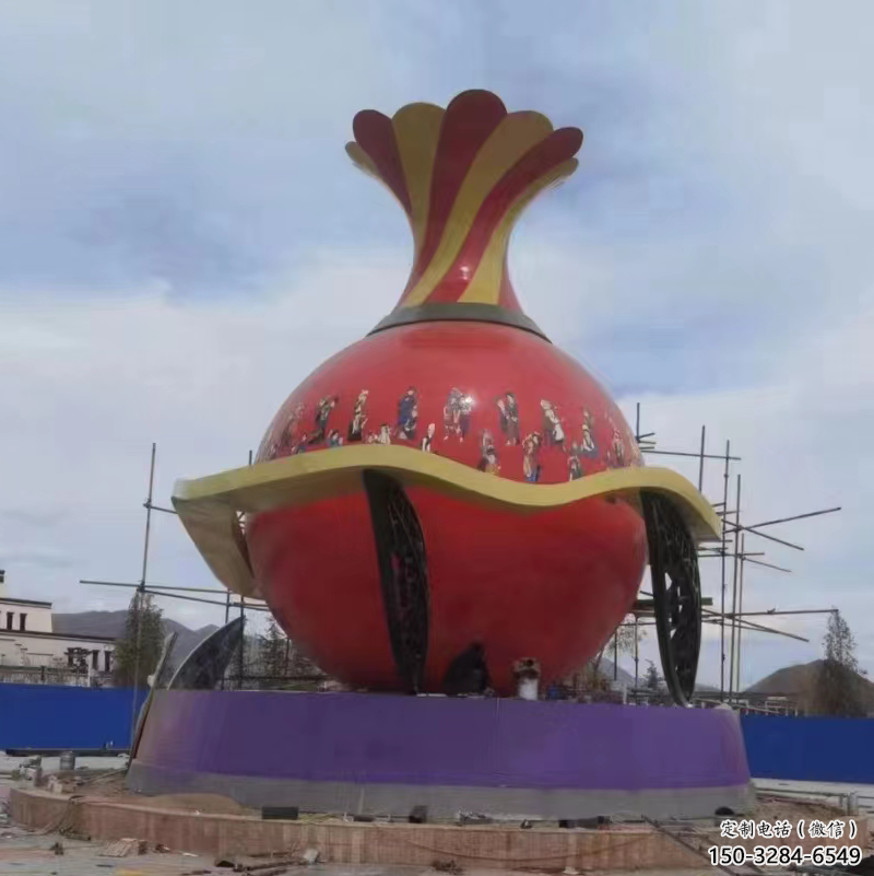 大門(mén)口花瓶雕塑 發(fā)光公園雕塑 仿真瓶子雕塑