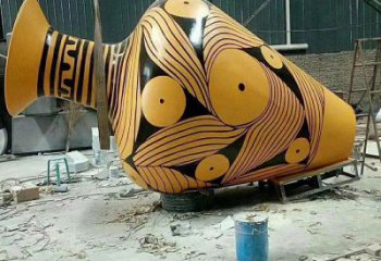 街頭花瓶雕塑 大型別墅區(qū)雕塑 鋼管瓶子雕塑