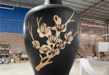 商業街花瓶雕塑 烤漆瓶子雕塑 彩繪雕塑