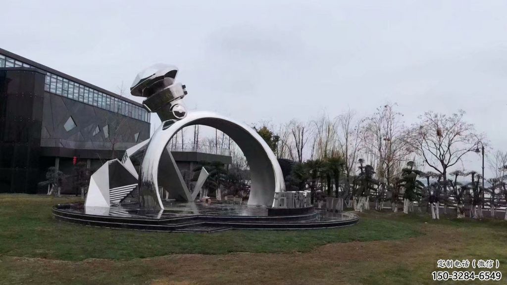 大型指環(huán)雕塑 鍛造發(fā)光標(biāo)識雕塑 房地產(chǎn)戒指環(huán)雕塑