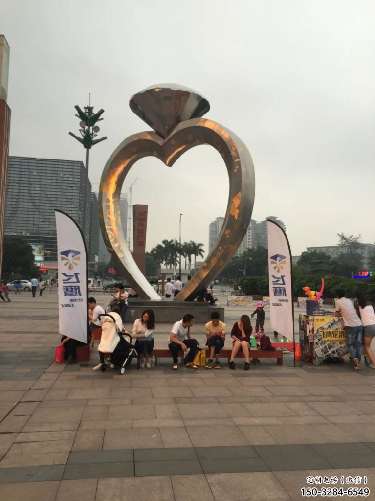 指環雕塑 標識校園戒指環雕塑 商業街標識雕塑