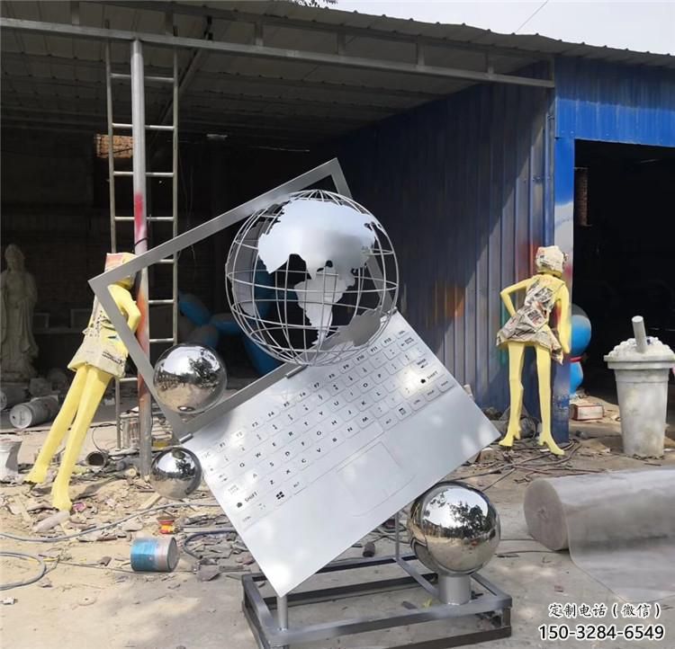 商業(yè)街電腦雕塑 烤漆筆記本雕塑 彩繪雕塑