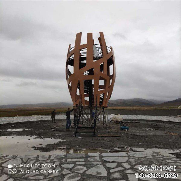 彩繪鳥籠雕塑 景觀鳥籠子雕塑 街頭籠子雕塑