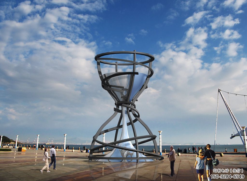 幾何沙漏雕塑 發(fā)光公園雕塑 大門口漏斗雕塑