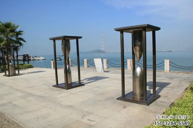 烤漆沙漏雕塑 鋼管漏斗雕塑 室內雕塑