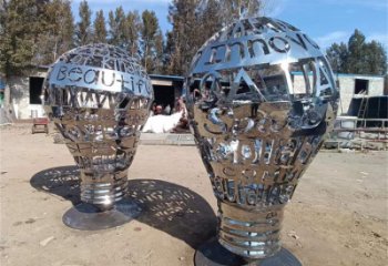 大型燈泡雕塑 鍛造發(fā)光燈具主題 房地產電燈泡雕塑