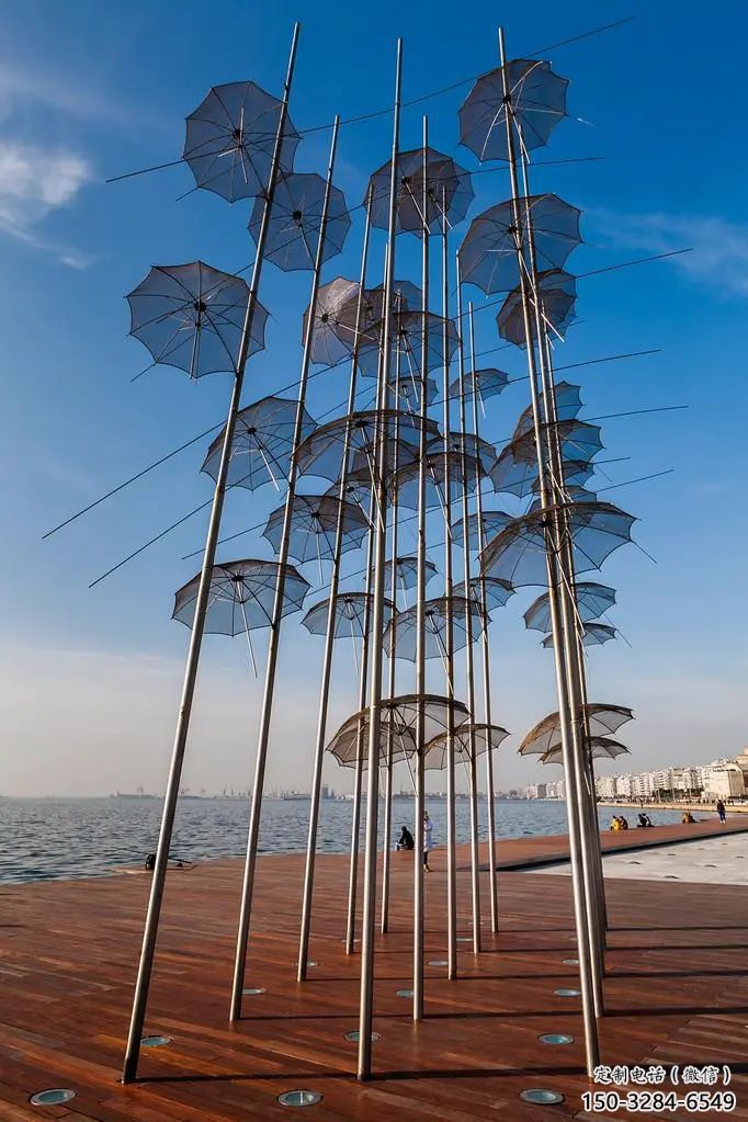 步行街雨傘雕塑 游樂場撐傘雕塑 鑄造民俗雕塑