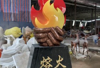大門口火苗雕塑 發光公園火焰頭雕塑 仿真景觀雕塑