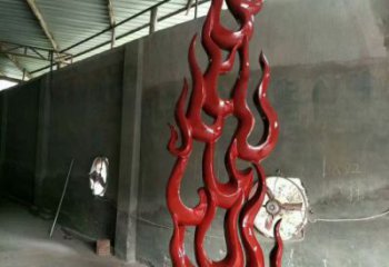 街道火苗雕塑 現(xiàn)代景觀雕塑 彩繪火焰頭雕塑