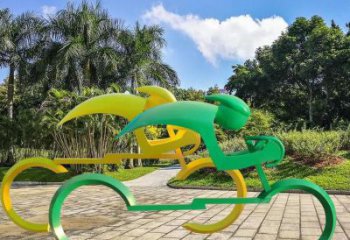 大型賽車雕塑 鍛造發光賽車人雕塑 房地產體育雕塑