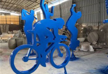 幾何賽車(chē)雕塑 發(fā)光公園體育雕塑 大門(mén)口賽車(chē)人雕塑