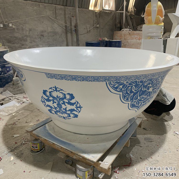 幾何大碗雕塑 發光公園雕塑 大門口飯碗雕塑