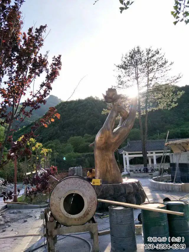 中式佛手雕塑 啞光觀音手雕塑 游樂(lè)場(chǎng)雕塑